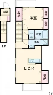 フラッツァ ドゥーズ C【2階】の間取り