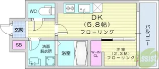 デュオフラッツ仙台木町通エアリ【5階】の間取り
