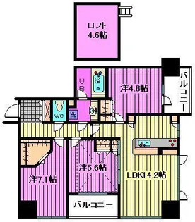 コンフォリア大宮(旧:SAION大宮)【4階】の間取り