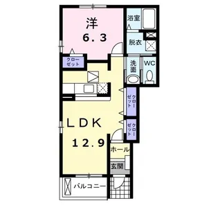 グリーン ビーンズB【1階】の間取り