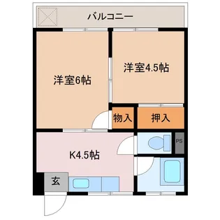 第一浅羽野ハイツ【3階】の間取り