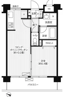 ブランネージュ多摩川【7階】の間取り
