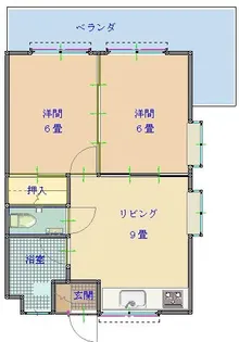 トーマス宇茂佐【2階】の間取り