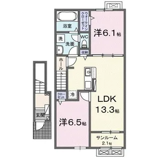 ル・クレール【2階】の間取り