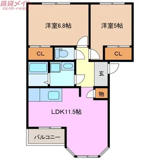 AVENIR ZUG【2階】の間取り