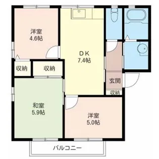 リバーパークD【2階】の間取り