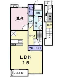 コモドカーサA【2階】の間取り