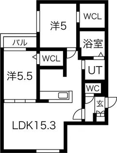 TSUKISAMU GROOVE【2階】の間取り