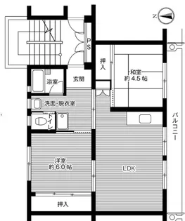 ビレッジハウス奈戸岡1号棟【1階】の間取り