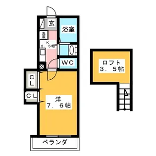 グリーンリーフ東門前【2階】の間取り