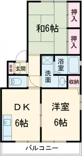 水道山ハイツ【2階】の間取り