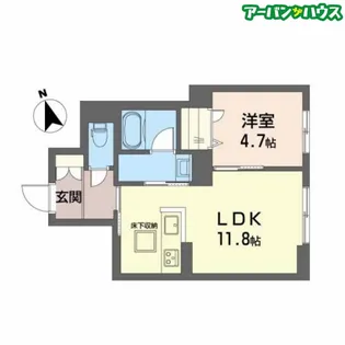 リバーサイド ハナ【1階】の間取り