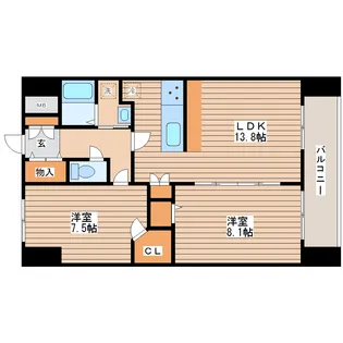 アークデュオ仙台苦竹【13階】の間取り