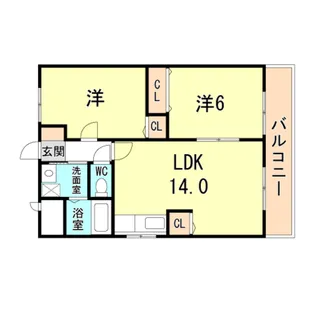 カームライフ中野【2階】の間取り