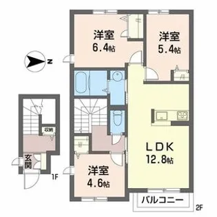 シャーメゾン水足 A棟【1階】の間取り