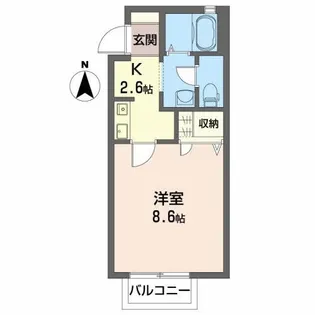 シャンドール東通【2階】の間取り