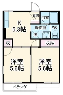 上前ハイツE【2階】の間取り