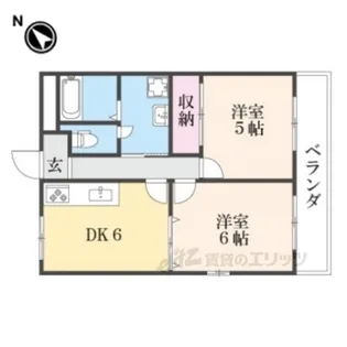 第5サンライフ瀬田【2階】の間取り
