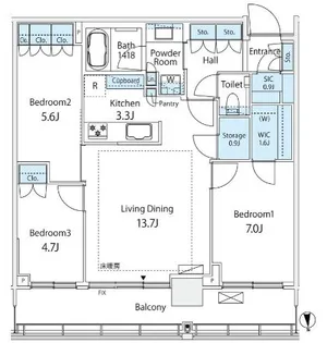 GLOBAL FRONT TOWER【31階】の間取り