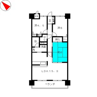 ラウムズ白子【5階】の間取り