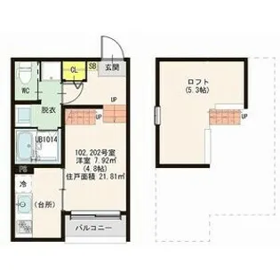 ハーモニーテラス西中田VII【2階】の間取り