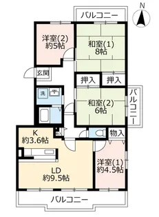 UR鹿の子台北ハイツ【4階】の間取り