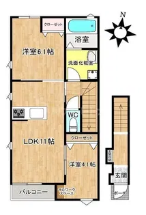 ラルジュ八潮 A棟【2階】の間取り