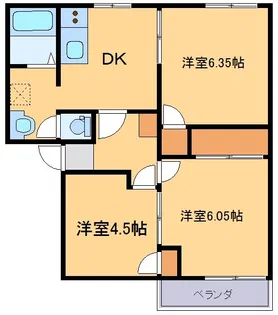 グランドール除ヶA【2階】の間取り