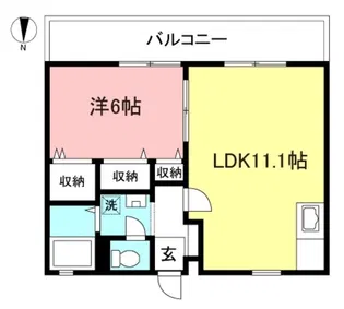 クローバーハイツ【1階】の間取り