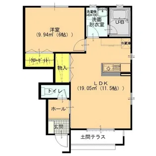 ベルコリーヌ城之内 A棟【1階】の間取り
