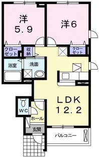 シャン・ド・フルール【1階】の間取り