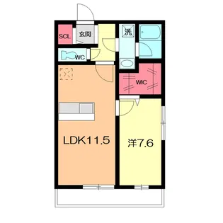 ファミールココット【2階】の間取り
