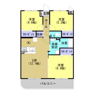 Shez Moi 川中子【2階】の間取り