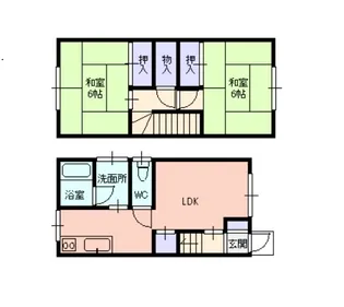 サンコーポ三輪【1階】の間取り