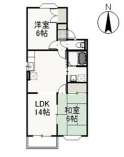 岡山県岡山市中区四御神【アパート】の間取り