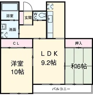 タウン唐山F棟【3階】の間取り