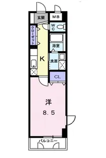 1Kの間取り画像
