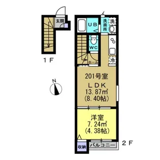 ル・ボヌール仙台【2階】の間取り