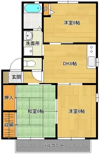 バリュージュ・アンB棟【2階】の間取り