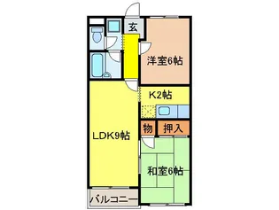 2LDKの間取り画像