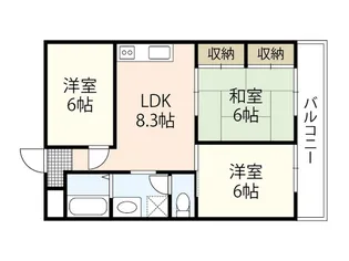 キムラコーポ敬春【2階】の間取り