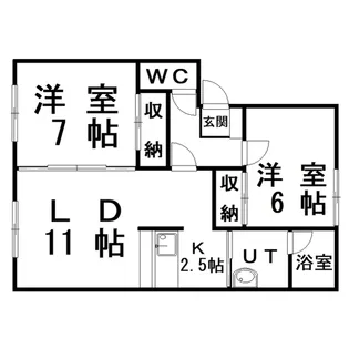 ハイツひまわり(鶴ケ岱)【2階】の間取り