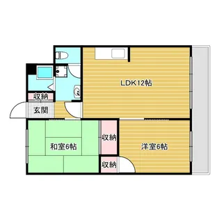 グリーンパークハイツ【6階】の間取り