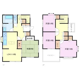 神奈川県横浜市保土ヶ谷区鎌谷町【一戸建】の間取り