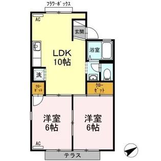 広島県福山市西新涯町2【アパート】の間取り