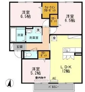岡山県倉敷市北畝1【アパート】の間取り