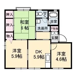 クリスタルハーモニー E棟【1階】の間取り
