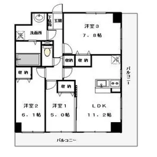 プラナス桜【6階】の間取り
