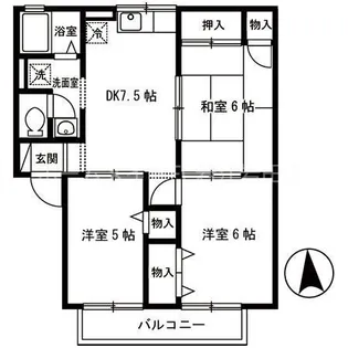 ディアコートS【1階】の間取り
