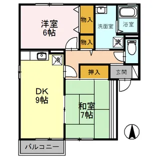 ガーデンスクエア祝園 A棟【2階】の間取り